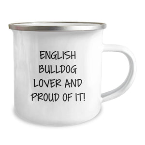 English Bulldog Lover Gifts from Friends and Family, Birthday Unique Mugs for English Bulldog Enthusiasts, Funny Camping Mug for Men Women