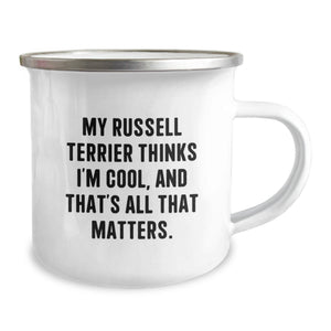Funny Russell Terrier Dog Gifts for Men - Russell Terrier Dog Lover Camping Mug, Funny Dog Quotes, Valentine's Unique Gifts from Friends