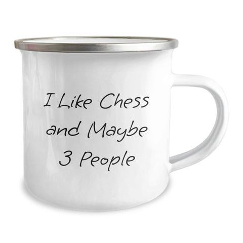 Image of Funny Chess Gifts for Men Friends and Family - 'I Like Chess And Maybe 3 People' Camping Mug, Unique Birthday Unique Gifts from Friends - Image 2