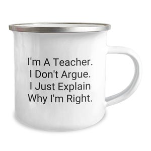 Funny Teacher Gifts from Men, Unique Camping Mug for Teacher, Christmas Unique Gifts