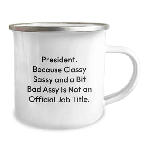 Image of Funny President Gifts, Camping Mug for President, President Christmas Unique Gifts, Gifts from Friends, President Humor Gifts for Men - Image 2