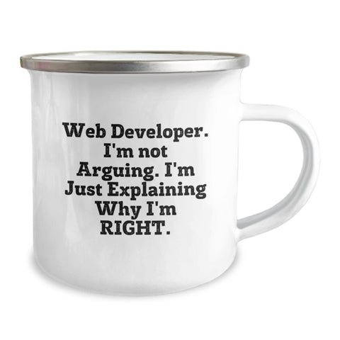 Image of Funny Web Developer Gifts from Friends - Valentine's Unique Mugs for Web Developers with 'Web Developer I'm Not Arguing I'm Just Explaining Why I'm Right' Motto - Image 2