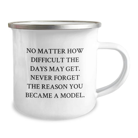 Image of Funny Model Gifts for Him, Birthday Unique Model Mugs from Friends, Camping Mug with Inspirational Quote 'Never Forget The Reason You Became A Model' - Image 2