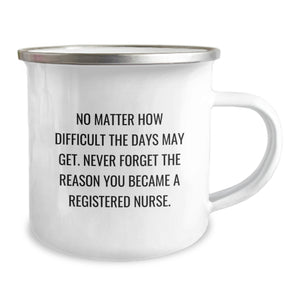 Funny Gifts from Men to Registered Nurse Friends - Inspirational Camping Mug for RN Christmas Unique Gifts