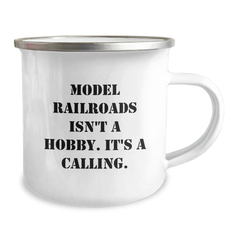 Image of Funny Model Railroads Gifts from Dad to Son Camping Mug This Christmas Unique Unique Gifts for Model Train Enthusiasts - Image 2