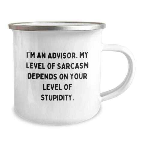 Image of Funny Quotes Camping Mug for Advisor Friends Gifts from Family - Christmas Unique Advisor Mug for Men Women - Image 2