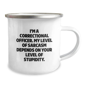 Funny Correctional Officer Gifts from Men to Friends, Sarcasm Christmas Unique Gifts for Correctional Officers Camping Mug