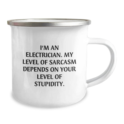 Image of Funny Electrician Gifts for Men - Electrician Christmas Unique Gifts from Friends and Family - Electrician Camping Mug, Sarcasm Humor Quote - Image 2