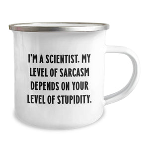 Funny Scientist Gifts for Him, Christmas Unique Gifts from Friends to Men, Scientist Camping Mug with Quote