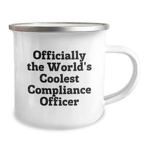 Funny Compliance Officer Gifts, Officially The World's Coolest Compliance Officer Quote, Camping Mug for Compliance Officer Women, Perfect Mother's Day Unique Gifts from Women to Coworkers