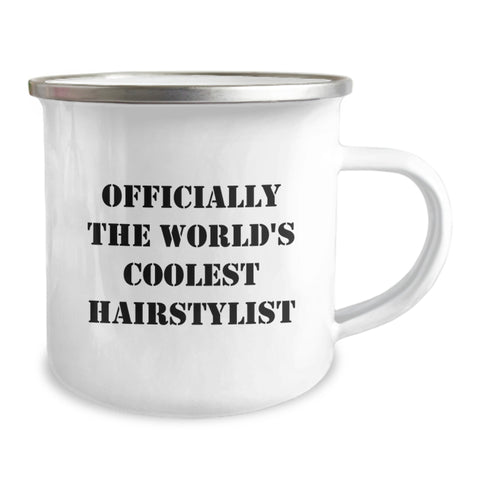 Image of Funny Gifts from Men for Hairstylist World's Coolest Camping Mug, Mother's Day Unique Gifts, Funny Hairdresser Mug - Image 2