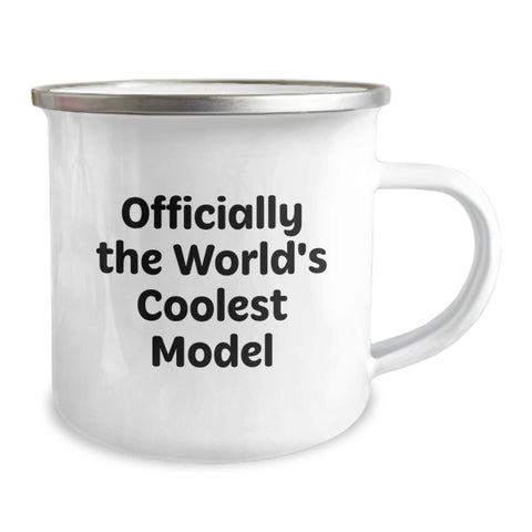 Image of Funny Quotes Model Gifts for Men Women Friends Family - Officially The World's Coolest Model Valentine's Unique Camping Mug - Image 2