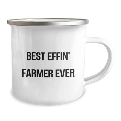 Image of Funny Gifts for Farmer Men - Best Effin' Farmer Ever Camping Mug, Unique Christmas Unique Gifts for Friends, Family, Coworkers - Stainless Steel with Enamel Finish - Image 2