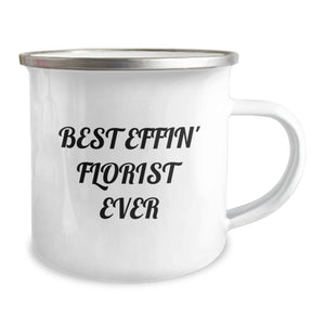 Funny Florist Gifts from Men to Florist Friends - Best Effin' Camping Mug for Christmas