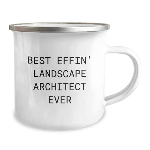 Image of Funny Landscape Architect Gifts for Men from Friends - Best Effin' Landscape Architect Ever Camping Mug - Image 2