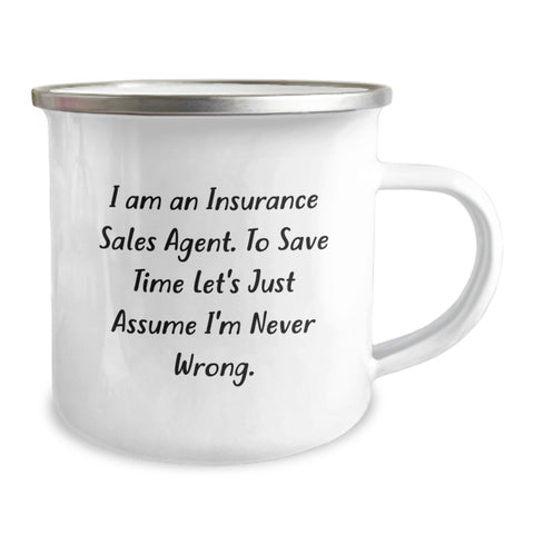 Image of Funny Insurance Sales Agent Gifts for Mom - Camping Mug with 'I Am Never Wrong' Quote, Unique Mother's Day Present from Family - Image 2