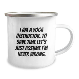 Funny Yoga Instructor Gifts for Men Women Friends Family, Camping Mug for Yoga Enthusiasts, Christmas Unique Gifts from Friends Family