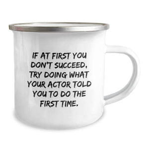 Inspiring Actor Gifts for Men from Friends, Funny Valentine's Unique Camping Mugs with Actor Quote, 12 oz Stainless Steel Actor Enthusiast Mug