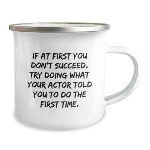 Image of Inspiring Actor Gifts for Men from Friends, Funny Valentine's Unique Camping Mugs with Actor Quote, 12 oz Stainless Steel Actor Enthusiast Mug - Image 2
