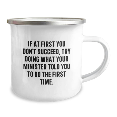 Image of Minister Humor Camping Mug, Funny Gifts from Friends to Minister, Unique Birthday Unique Gifts for Minister - Image 2