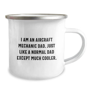 Funny Aircraft Mechanic Dad Gifts from Family, Unique Camping Mug for Men, I Am An 'Aircraft Mechanic Dad' Mug, Aircraft Mechanic Father Unique Gifts