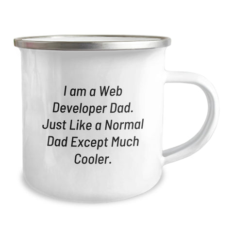 Image of Funny Web Developer Birthday Unique Gifts from Dad, Web Developer Dad Camping Mug, Unique Camping Mug for Web Developer Dad - Image 2