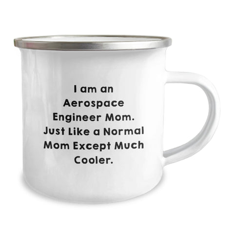 Image of Gifts from Family for Aerospace Engineer Mom Birthday Unique Gifts - Funny Camping Mug, 'I Am An Aerospace Engineer Mom' Stainless Steel Enamel Finish - Image 2
