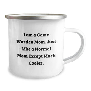 Funny Game Warden Gifts from Family, Game Warden Camping Mug for a Birthday Unique Gift, 'I Am A Game Warden Mom'