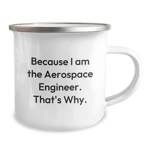 Funny Aerospace Engineer Gifts for Mom - Mother's Day Unique Camping Mug - Because I Am The Aerospace Engineer. That's Why.