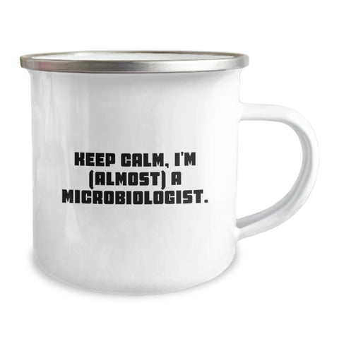 Image of Keep Calm Microbiologist Gifts from Friends for Birthday, Funny Camping Mug with Quote, Unique Birthday Unique Gifts for Men - Image 2