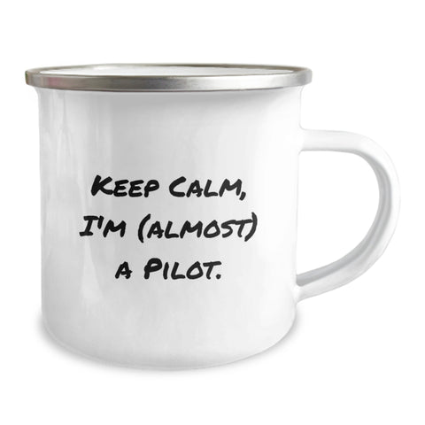 Image of Funny Pilot Gifts for Men from Friends - Keep Calm I'm Almost a Pilot Graduation Unique Gifts for Camping Mug - Image 2