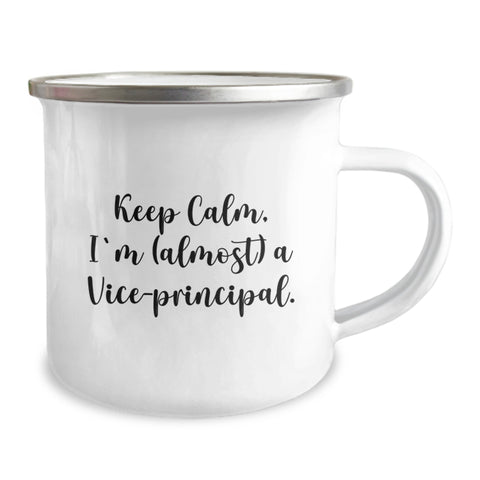 Image of Funny Vice-principal Gifts for Men from Friends - Keep Calm I'm (almost) A Vice-principal. - Camping Mug for Graduation Unique - Image 2