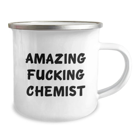 Image of Funny Chemist Gifts from Friends for Men Graduation Unique Camping Mug - 'Amazing F--king Chemist' Quote - Image 2