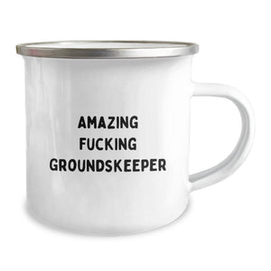 Funny groundskeeper Gifts from Friends for groundskeeper, Amazing 'F--king groundskeeper' Camping Mug, Graduation Unique Gifts