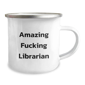 Funny Librarian Gifts for Men - Amazing F--king Librarian Graduation Unique Gifts for Librarian, Camping Mug Gifts from Friends, Women, Family, Coworkers, Men