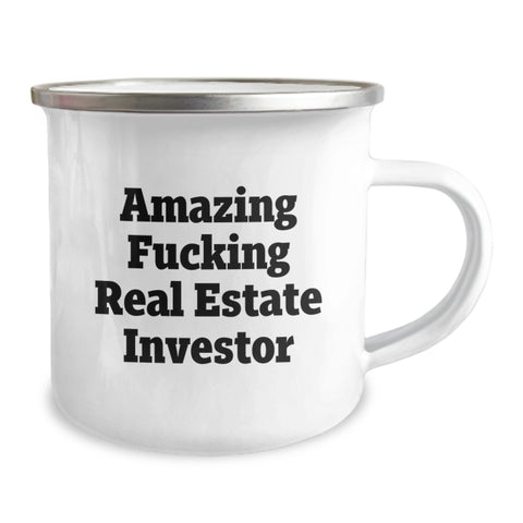 Image of Funny Real Estate Investor Gifts for Men - 'Amazing F--king Real Estate Investor' Stainless Steel Camping Mug, Perfect Graduation Unique Gifts from Friends, Family and Coworkers - Image 2
