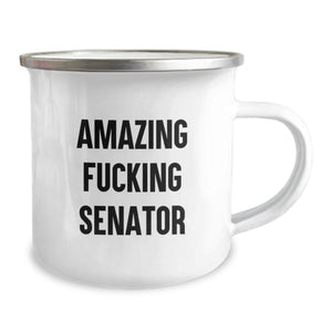 Funny Senator Gifts for Men, Unique Graduation Mugs with 'Amazing F--king Senator' Quote, Perfect for Senator Enthusiasts or Senator Friends