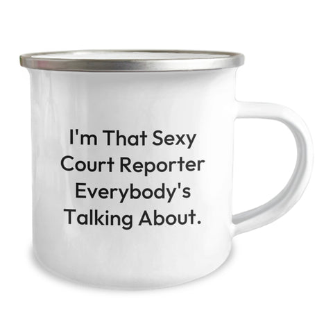 Image of Funny Court Reporter Gifts from Friends, Court Reporter Camping Mug for Court Reporters, 'I'm That Sexy Court Reporter Everybody's Talking About' Unique Graduation Gifts - Image 2
