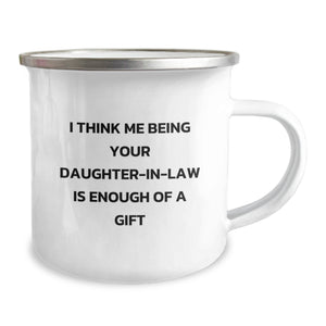 Funny Daughter-in-law Gifts, Camping Mug for Daughter-in-law, Gifts from Men to Daughter-in-law, Inspirational Quote for Graduation Unique Gifts