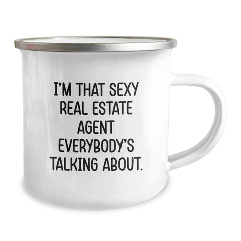 Image of Funny Real Estate Agent Gifts from Men or Women, Unique Graduation Gifts for Real Estate Agent Friends or Family, Funny Camping Mug with I'm That Sexy Real Estate Agent Everybody's Talking About. - Image 2