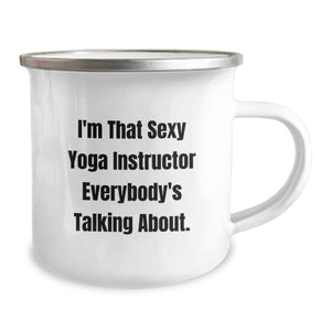 Funny Yoga Instructor Gifts for Men, Unique Camping Mugs with 'I'm That Sexy Yoga Instructor Everybody's Talking About', Graduation Unique Gifts from Friends
