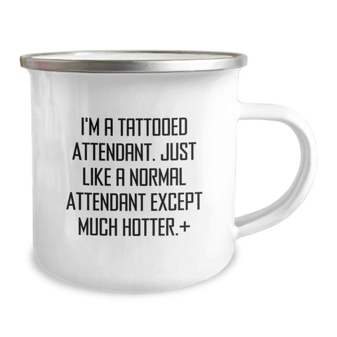 Image of Funny Attendant Gifts for Attendant from Friends - Unique Graduation Unique Gifts for Attendant - Funny Camping Mug with Hotter Attendant Quote - Image 2