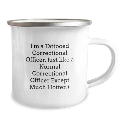 Image of Funny Correctional Officer Gifts from Friends for Correctional Officer Men, Unique Camping Mug for Correctional Officer Graduation, Correctional Officer Camping Mug Much Hotter Than Average - Image 2