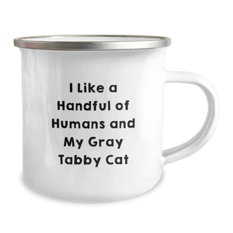 Image of Funny Gray Tabby Cat Gifts - I Like A Handful Of Humans And My Gray Tabby Cat Graduation Unique Gifts from Friends to Family - Image 2