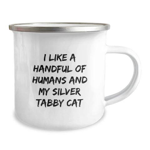 Image of Funny Silver Tabby Cat Camping Mug Gifts from Friends for Silver Tabby Cat Lovers Graduation Unique Gifts - Image 2