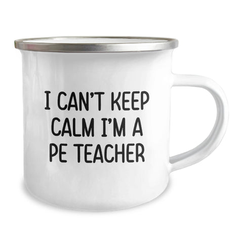 Image of Funny PE Teacher Gifts from Friends - I'm A PE Teacher Camping Mug for Graduation Unique Gifts - Image 2