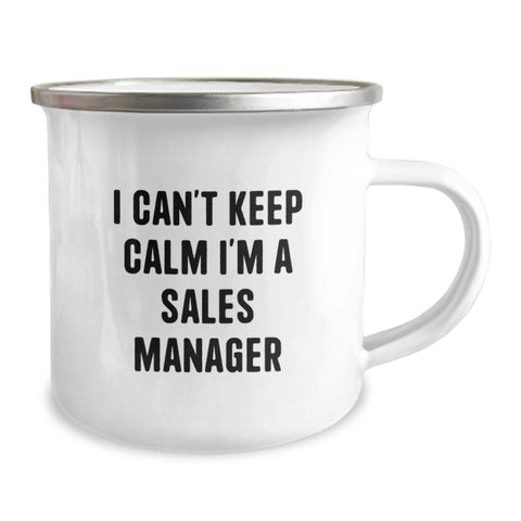 Image of Funny Sales Manager Gifts for Men, 'I Can't Keep Calm I'm A Sales Manager' Camping Mug, Unique Graduation Unique Gifts from Friends to Family - Image 2
