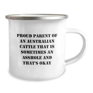 Funny Australian Cattle Dog Camping Mug for Christmas Unique Gifts from Proud Parents, Australian Cattle Dog Enthusiasts, and Dog Lovers, Gifts for Australian Cattle Dog Owners and Friends