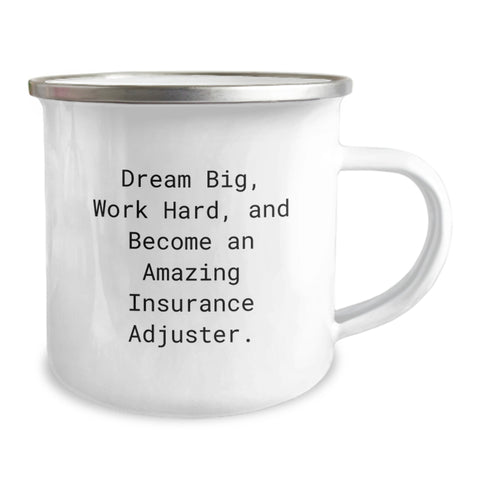 Image of Inspirational Gifts for Insurance Adjusters - 'Dream Big' Quote on Camping Mug - Birthday Unique Gifts from Friends to Family - Image 2