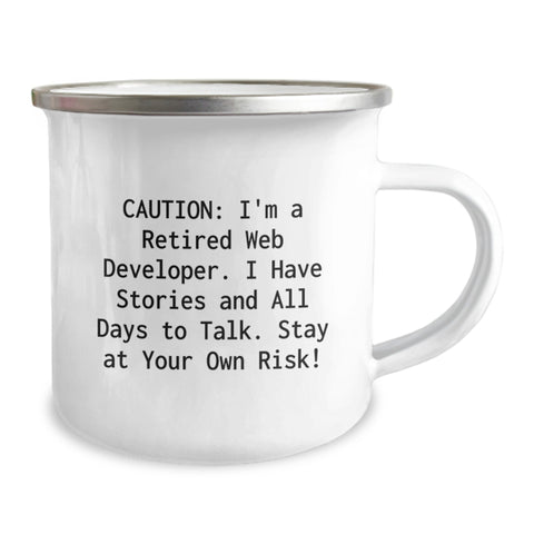 Image of Funny Web Developer Gifts from Men to Friends - Caution Retired Web Developer Mug, Birthday Unique Gifts for Web Developers - Image 2